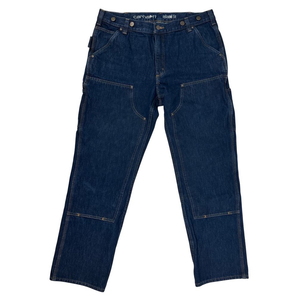 Carhartt Rugged Flex Relaxed Fit Double-Front Denim Logger Jeans Men's Sz 36x32